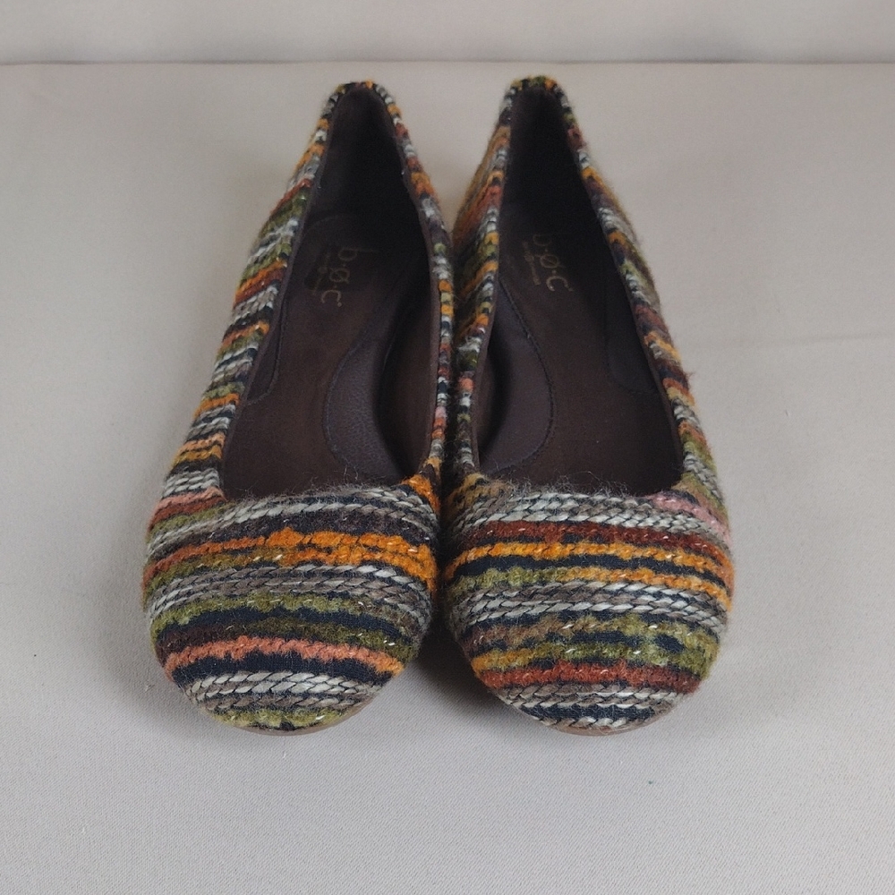 b.o.c. striped multicolor knit ballet flats